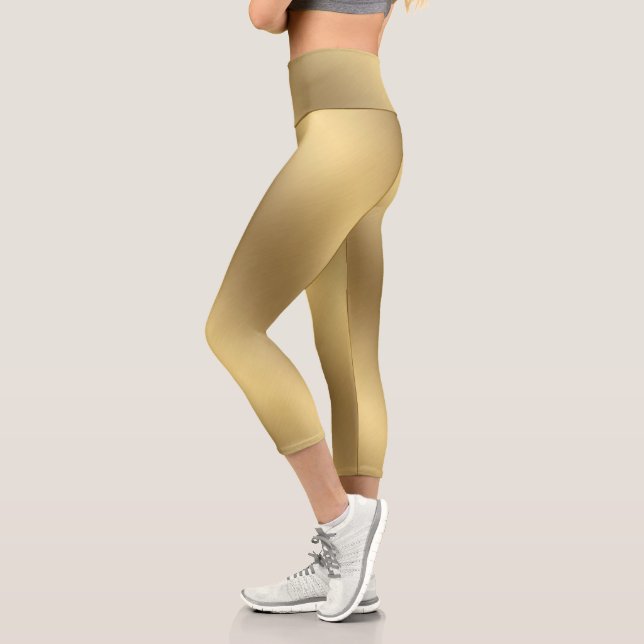 Leggings Capri Moderno y elegante oro ómbre metálico sólido (Izquierda)