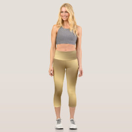 Leggings Capri Moderno y elegante oro ómbre metálico sólido