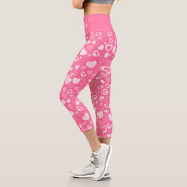 Leggings Capri Moderno y lujoso Corazón Rosa
