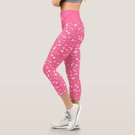 Leggings Capri Moderno y lujoso Corazón Rosa