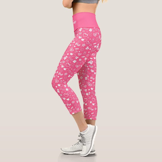 Leggings Capri Moderno y lujoso Corazón Rosa (Izquierda)