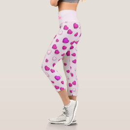 Leggings Capri Moderno y lujoso Corazón Rosa