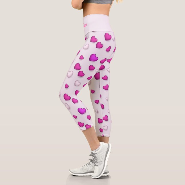 Leggings Capri Moderno y lujoso Corazón Rosa (Izquierda)