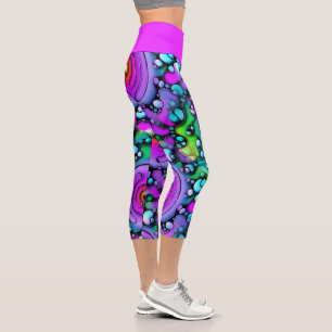 Leggings Capri Modos de vida - Patrón de arte neurográfico 2