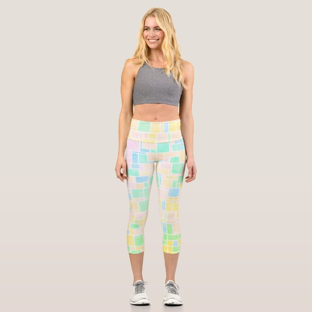 Leggings Capri Mondrian Pastel 3 (Anverso)