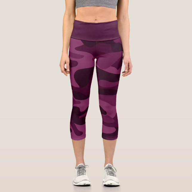Leggings Capri Monocolor morado tirio (Anverso)