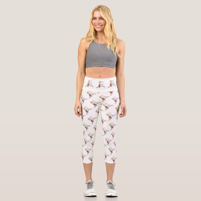 Leggings Capri Monograma artístico de Neoplasticismo espléndido.  (Anverso)