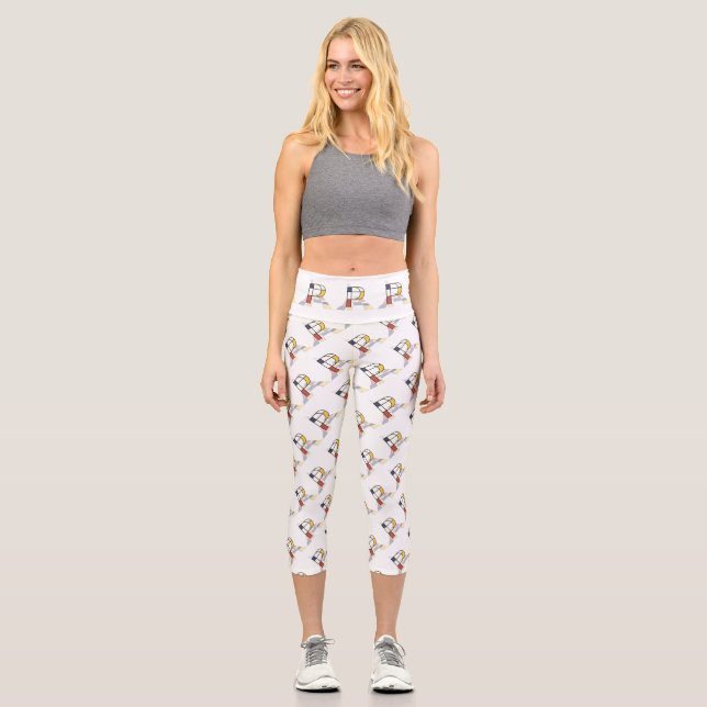 Leggings Capri Monograma artístico de Neoplasticismo espléndido.  (Anverso)