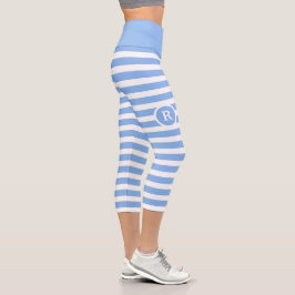 Leggings Capri Monograma elegante a rayas