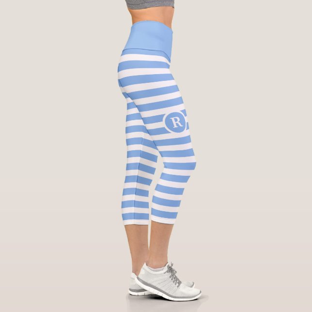 Leggings Capri Monograma elegante a rayas (Derecha)