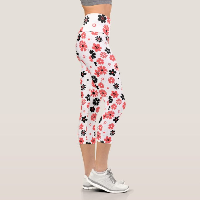 Leggings Capri Monograma moderno Floral Femenina (Derecha)