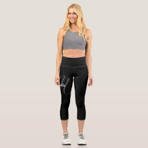 Leggings Capri Monograma moderno minimalista nombre inicial capri