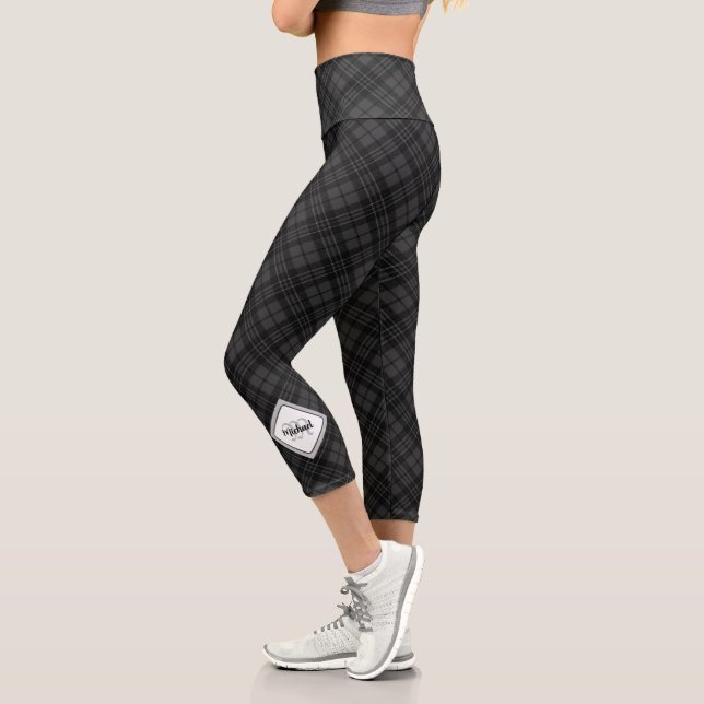 Leggings Capri Monograma personalizado del blanco negro de moda (Izquierda)