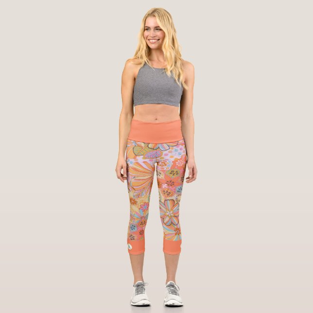 Leggings Capri Monograma Trippy Nostalgic Floral (Anverso)