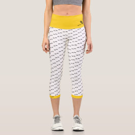 Leggings Capri Monogramo Funky Chicken Divertido ¡Esté Loco!