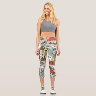 Leggings Capri Monstruos de Personalizados amables: fondo sin inc