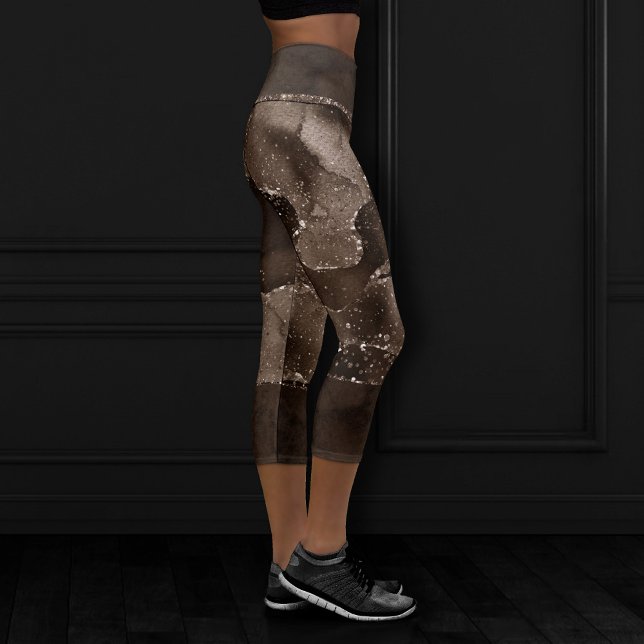 Leggings Capri Moody Agate | Café Brown Golden Bronze Taupe (Subido por el creador)