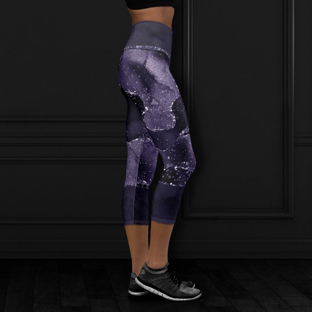 Leggings Capri Moody Agate | Glam Púrpura Indigo Profundo Mediano (Subido por el creador)