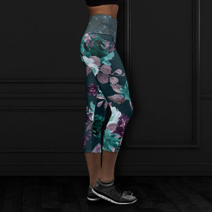 Leggings Capri Moody Boho   Morado agudo agudo profundo Verde azu