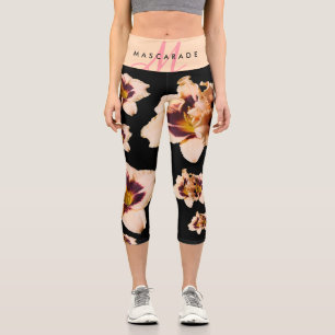 Leggings Capri Moonlit Masquerade Cream Purple Gold Day