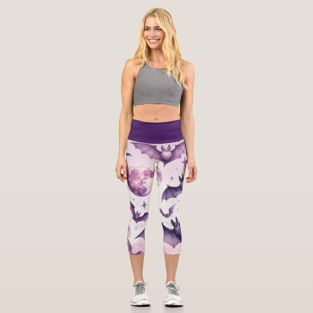 Leggings Capri Morado Bats (Anverso)