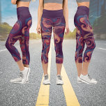 Leggings Capri Morado y colorido color de agua giratoria<br><div class="desc">Hermosas acuarelas giran sobre las leggings con una paleta de color púrpura. Escoja entre varios colores diferentes y compórtelos con la tapa del tanque y la alfombra de yoga para un conjunto completo.</div>