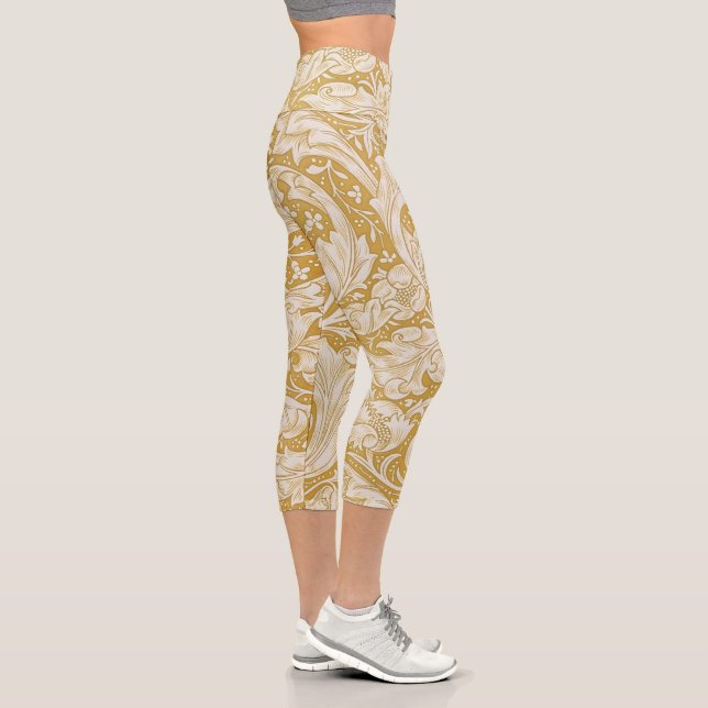 Leggings Capri Morris Bachelor's Button Flower & Golden Stems (Derecha)