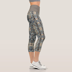 Leggings Capri mosaico azul