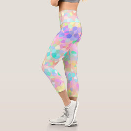 Leggings Capri Mosaico Pastel verde rosa amarillo azul