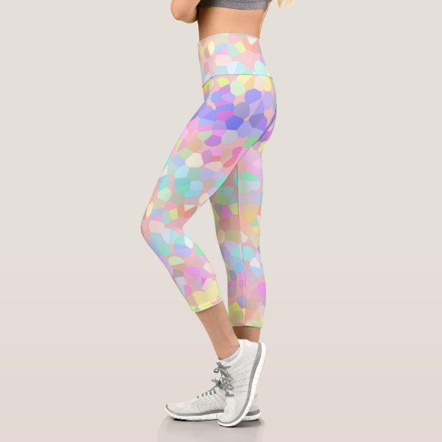 Leggings Capri Mosaico Pastel verde rosa amarillo azul (Izquierda)