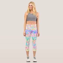 Leggings Capri Mosaico Pastel verde rosa amarillo azul