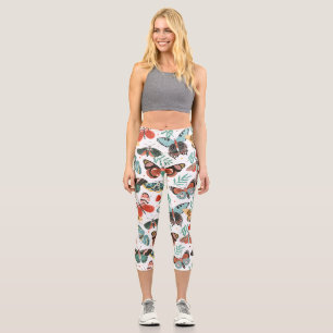 Leggings Capri Moth Butterfly