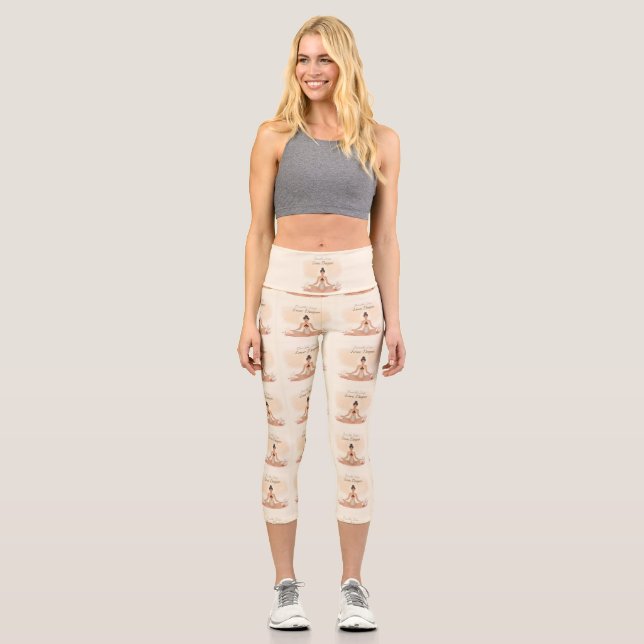 Leggings Capri Mother & Child Meditation Serenity Art (Anverso)