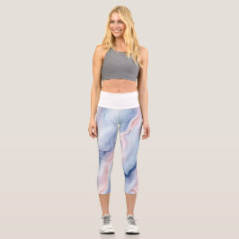 Leggings Capri 🎨 Motif Marbré Pastel Doux et Élégant 🎨