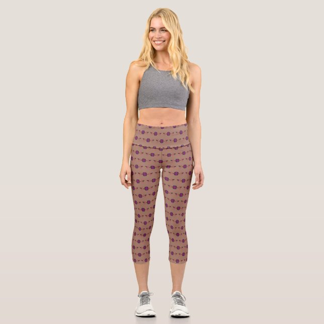 Leggings Capri Mousse de mocha floral (Anverso)