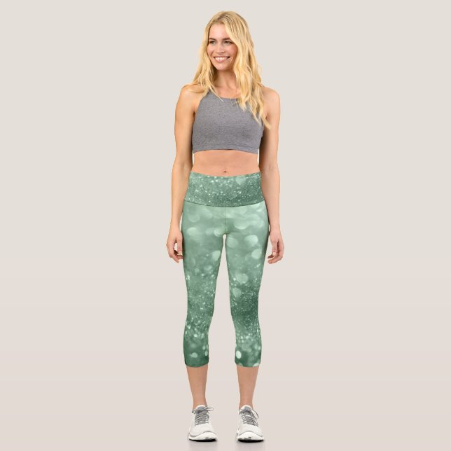 Leggings Capri 🌊💙 Movimiento de Marea Aquamarina (Anverso)