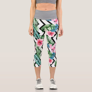 Leggings Capri Movimiento tropical - Palm & Hibiscus Capri Leggin