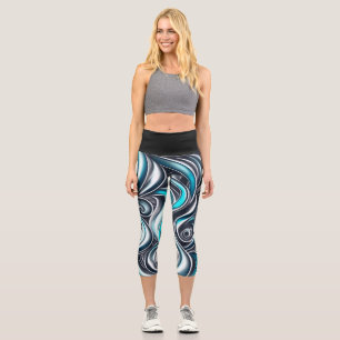 Leggings Capri Mucho diseño de Paint Pour de Swirls