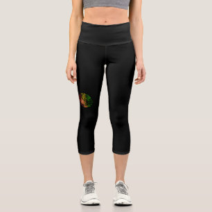 Leggings Capri Mujer negra rasta afro rojo amarillo verde