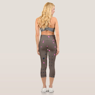 Leggings Capri Mujeres Modernas Chic Contemporáneo Marrón Alto Ci