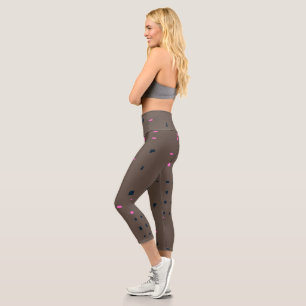 Leggings Capri Mujeres Modernas Moda Contemporánea Marrón De Alto