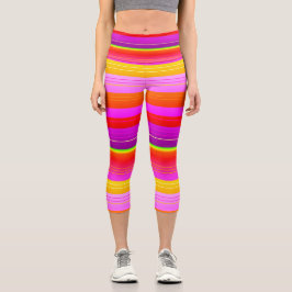 Leggings Capri Multicolor a rayas colorido