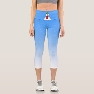 Leggings Capri Muñeco de nieve alegre