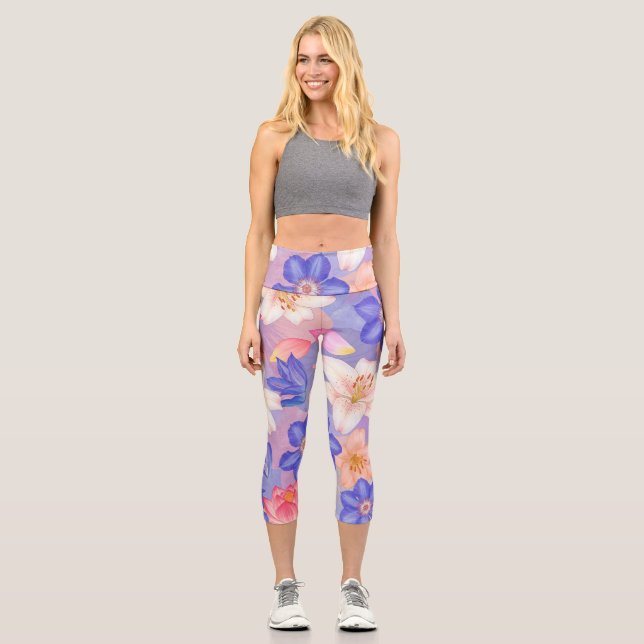 Leggings Capri Muro de flores (Anverso)