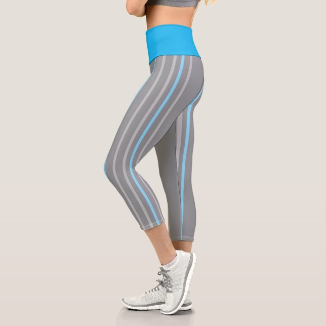 Leggings Capri Murugi Apparels Azure Strips High Waisted (Izquierda)