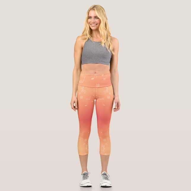 Leggings Capri Música Peach (Anverso)