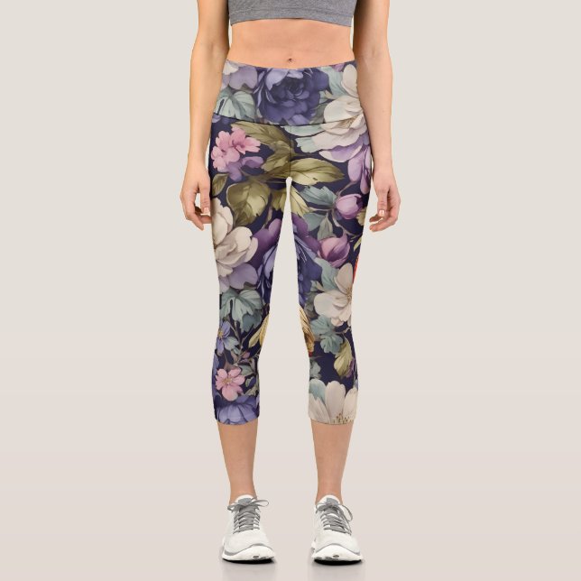 Leggings Capri Mystic Flowers Personalizado Retirement Gifts para (Anverso)