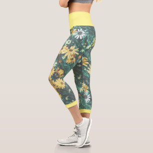 Leggings Capri Namaqualand Flores salvajes estilizadas