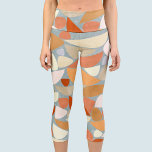 Leggings Capri Naranja abstracto<br><div class="desc">Resumen de arte geométrico moderno en rosa rubor, naranja de teracotta y azul de huevo de pato. Las formas orgánicas se dispersan por la superficie de esta pintura texturada. Arte original de Nic Squirrell.</div>