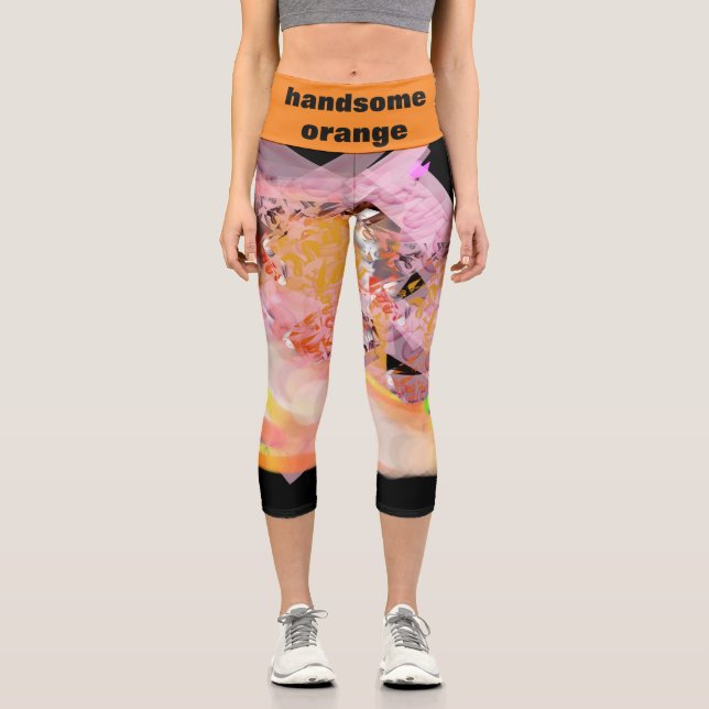 Leggings Capri naranja atractivo (Anverso)